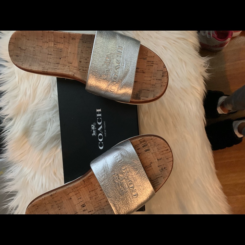 Leather coach sandals